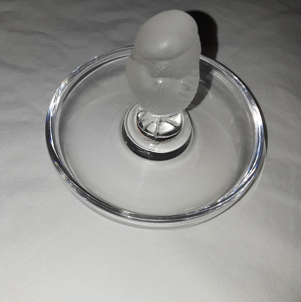 Lalique Authentic owl crystal ring holder